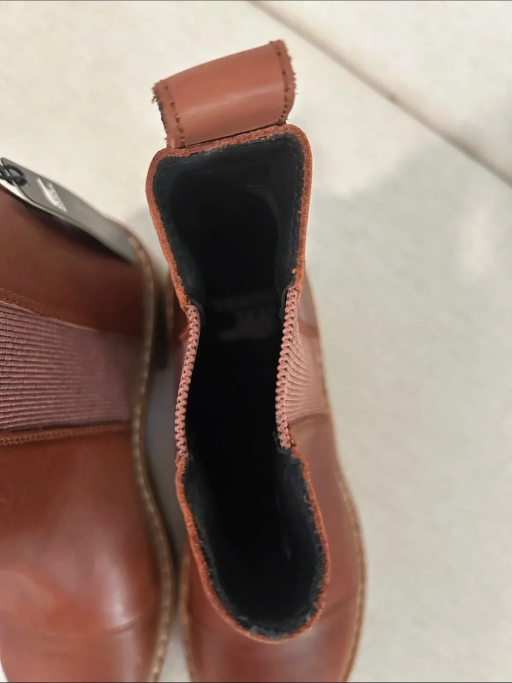 SOREL Joan Now Leather Chelsea Boot, Rustic Brown Gum, size 7, NWT No box.